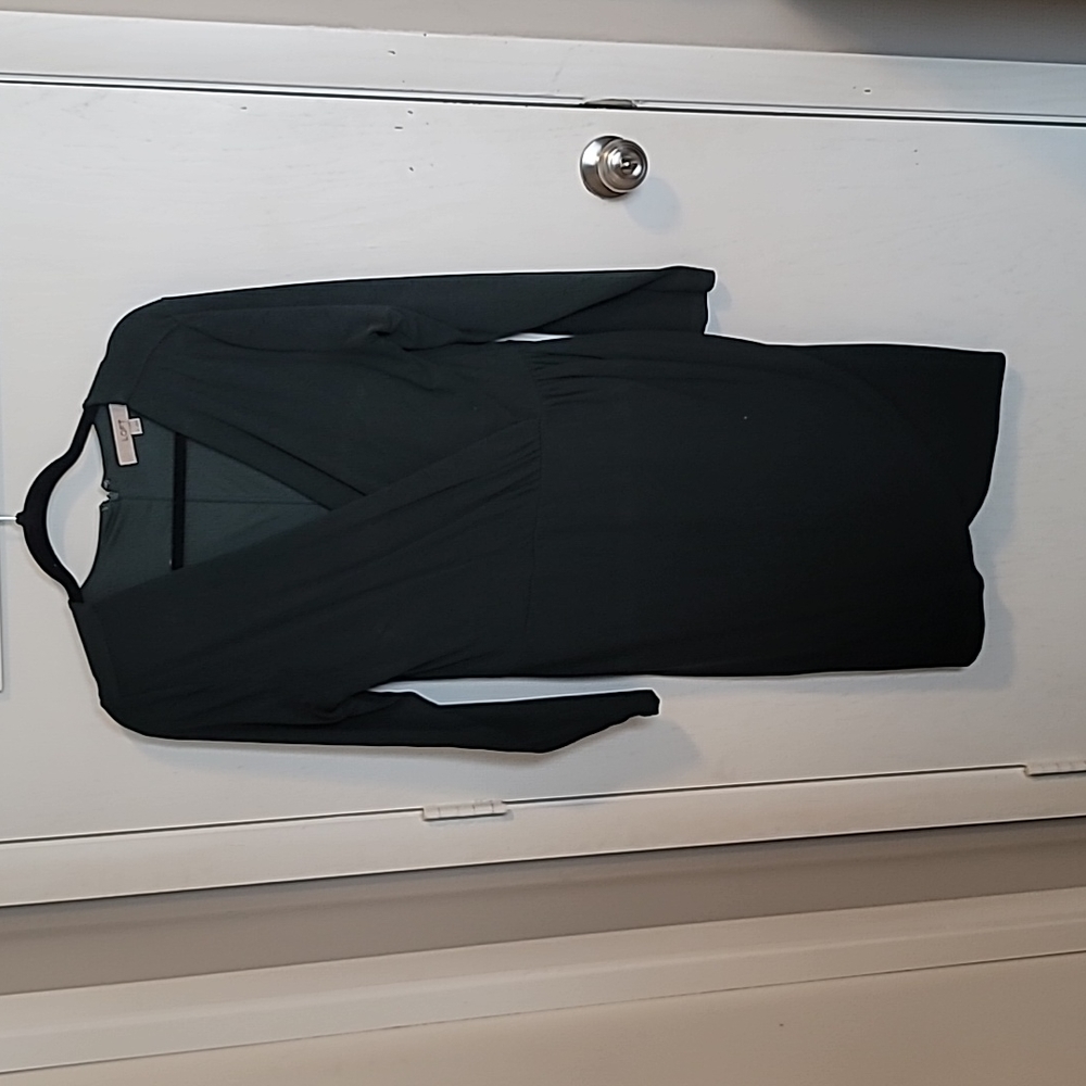 LOFT long sleeve faux wrap dress